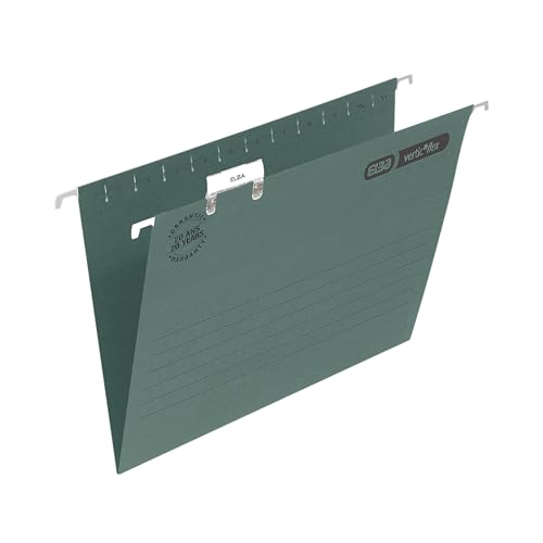 Elba Ultimate Foolscap Manilla Suspension Files, V-Base, 240 GSM - Dark Green (Pack of 50)