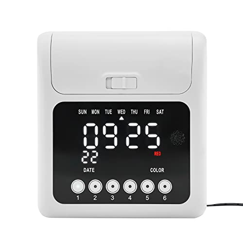 DUYIWAA Pyramid Time System Model, LCD Employees Time Clock Punch Card Staff Attendance Machine Time Card with 50 Card Automatic Time Calibration