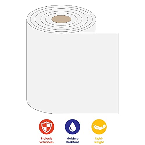 Box USA Polyethylene Parcel Ready Air Foam Roll, 350' L x 12" W x 1/8" H, White (FWUPS18S12)