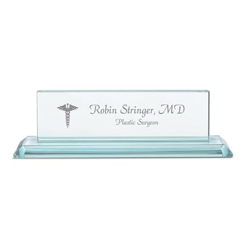 Executive Gift Shoppe | Distinguished Collection Doctor Theme Personalized Crystal Desktop Name Plate