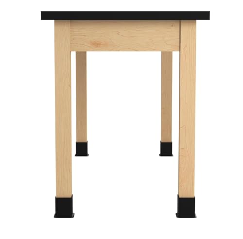 Learniture by Diversified Woodcrafts Science Lab Table, Chemical-Resistant Laboratory Table with Black High-Pressure Laminate Top,Solid Oak Legs, STEM Classroom, Science Lab & Workshop Furniture