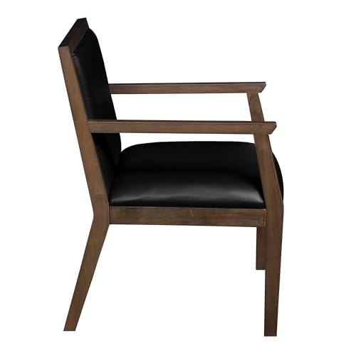 Romig Regent WallGuard Guest & Reception Waiting Room Wood Side Chair - Neo Walnut/Black Vinyl