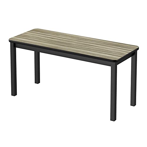 Correll 24"x72" Office Workstation Table, Durable New England Driftwood High-Pressure Laminate Top, Standard 29" Height, Very Strong Commercial Quality, Black Steel Frame, Made in The USA