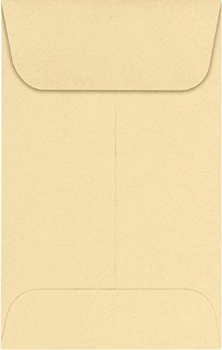 LUXPaper #1 Coin Envelopes in 80 lb. Nude, Envelopes for Coin Collections, Garden Seeds, Stamps, and More, w/Moistenable Glue, 1000 Pack, Envelope Size 2 1/4 x 3 1/2 (Nude)