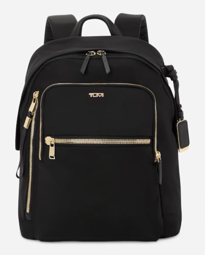TUMI Voyageur Halsey Backpack, Holds Up to 14" Screens, Black and Gold