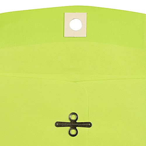 JAM PAPER 6 x 9 Open End Catalog Colored Envelopes with Clasp Closure - Ultra Lime Green - Bulk 250/Box