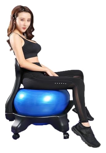 OneGrifN Yoga Ball Chair,Yoga Ball，Exercise Ball, Balance Ball Seat with Back Ergonomic Yoga Ball Chair for Teenagers Adults Comfort Exercise Ball for Core Strength Training
