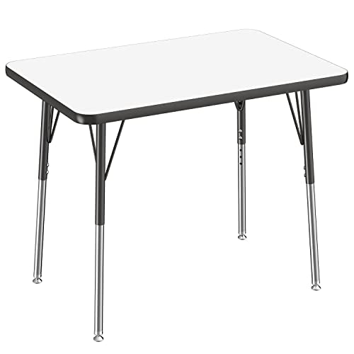 FDP 24" x 36" Rectangle Dry-Erase Table w/Swivel Glide Legs - Black
