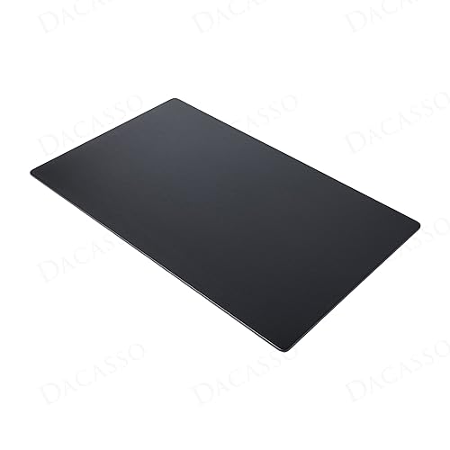 Dacasso 30" x 19" Black Leatherette Luxury Desk Pad Blotter w/Out Side Rails for Writing - Executive Desk Surface Protector