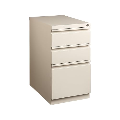 Staples Mobile Pedestal File Cabinet with Wheels, 3-Drawer, Putty