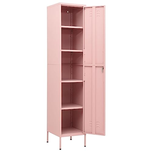vidaXL Locker Cabinet Pink 13.8"x18.1"x70.9" Steel