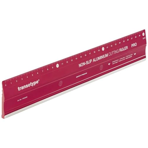 Transotype 17803006 Aluminium Cutting Ruler Red