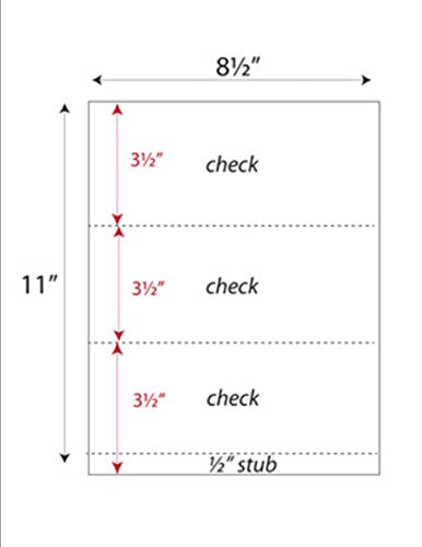 Zapco High-Security Check Paper, Blue w Complex Background Pattern, 8-1/2" x 11", Microperfed with 3-Up Checks, 12 Security Features - PACK OF 100 SHEETS