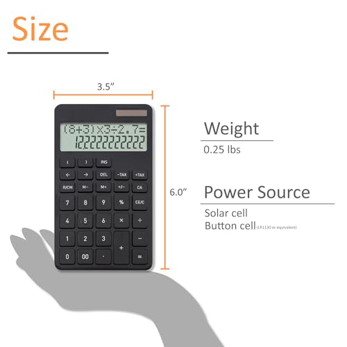 Calculator, Formula Display Calculator, Supports () Calculations, Black, C1258BK (Black)
