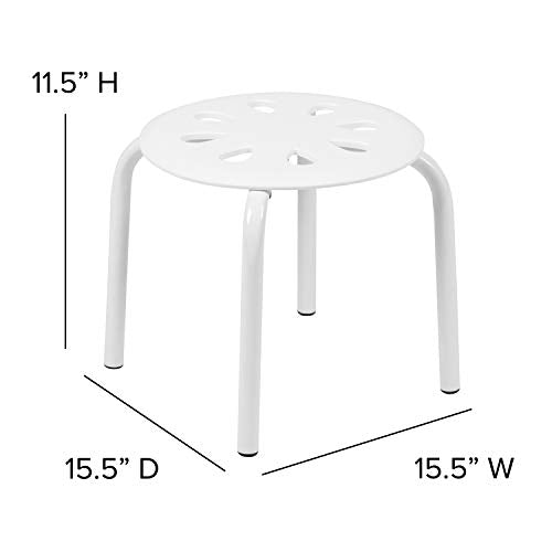 Flash Furniture 11.5" Steel Nesting Stack Stools, Assorted, 5-Pack
