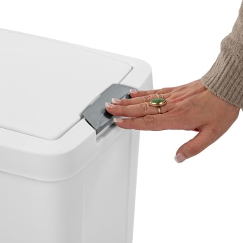 Sterilite TouchTop Plastic Wastebasket, 7.5 Gallon, White, 16-Pack