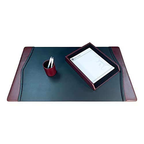 Dacasso Burgundy Leather Desk Set, 3-Piece