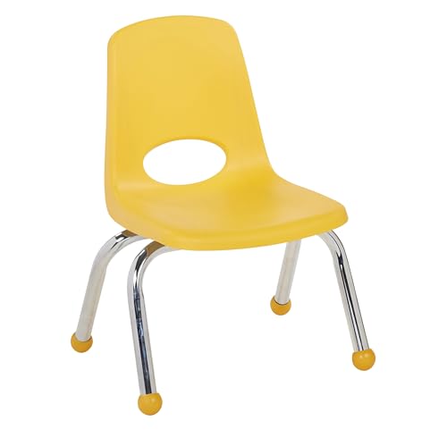 FDP 10" School Stack Chair with Ball Glides, Yellow, 11553-YE