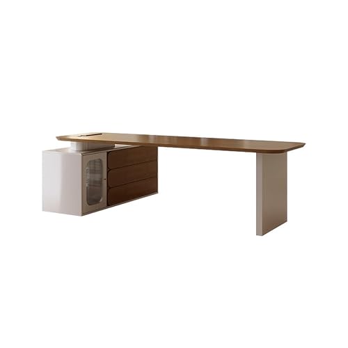 LINKIO Home Office Desks Solid Wood Boss Office Simple Large Desk, Modern Medical Beauty Consultation Table, Suitable for Business, Front Desk, Home Computer Table Desk(220x80x73cm)