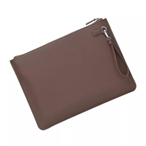 PU leather document pouch, Leather Document Holder Envelope Wallet File Folder Organizer 250x345mm Multicolor PU A4 Business Briefcase Storage Bag(Brown)