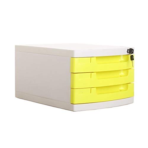 noxozoqm Desktop File Cabinet, 3-Layer Drawer Storage Organization, with Lock/Blank Label，Suitable for Office Supplies (Color : D1)