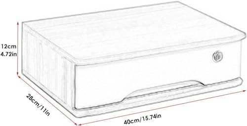 HSTBLEOO Wooden Desktop Storage Box With Lockable Drawers, Office Supplies A4/Receipt File Organizer, Flat File Cabinet(C,1 drawer)