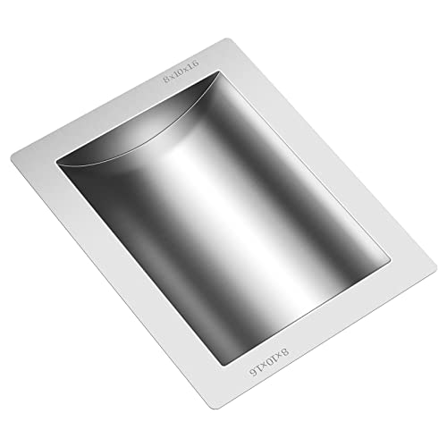 Hasopy Cash Window Drop-in Deal Tray, 304 Stainless Steel Cash Register Tray for Gas Stations Banks Cash Register Window,8" (L) X 10" (W) X 1.6" (D)