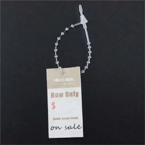 Hang Tag String 1000pcs Garment Price Tag Ties Plastic Security Loop Pin Knotted Rope Ball Chain String Line Bag Fastener(Black,7 inches)