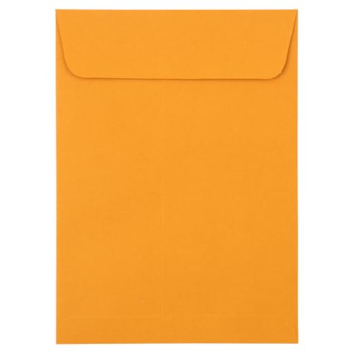 JAM PAPER 5 1/2 x 7 1/2 Open End Catalog Envelopes with Peel and Seal Closure - Brown Kraft Manila - Bulk 500/Carton