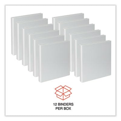 Universal Slant D-Ring View Binder, 3 Rings, 1" Capacity, 11 x 8.5, White, 12/Carton