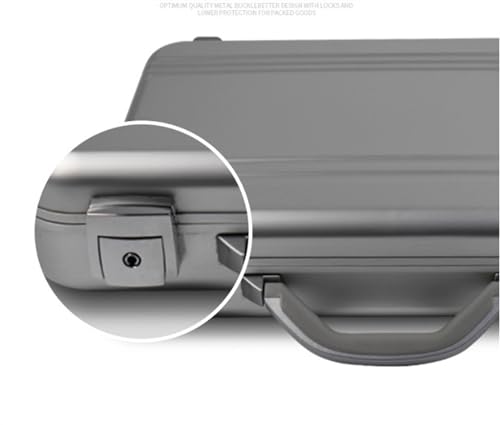 Aluminum Alloy Suitcase, Portable Handbag,Portable safe, instrument box (Color : Silver, Size : 410 * 300 * 105mm)