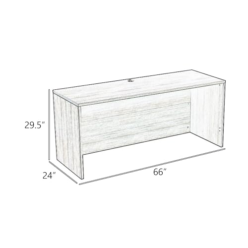 Benzara REO Credenza, 66 Inch Rectangular Top, Panel Legs, Mocha Brown Wood