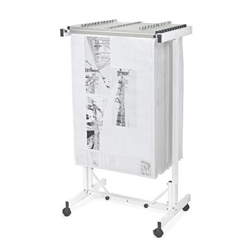 Adir Mobile Blueprint Storage Rack - Adjustable Mobile Blueprint Holder, Vertical Architect Drawing Rack with Wheels, Poster Display, Construction Plans Holder (Without Blueprint Clamps)
