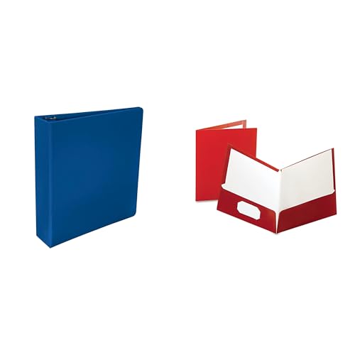 Casafoyer Polypropylene D-Ring Binder & Crimson Laminated Portfolio Combo Kit for Office and School Organization