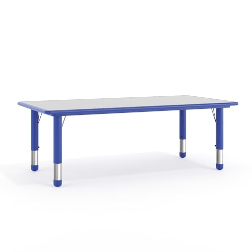 Flash Furniture Kids 47.25x23.6 in Plastic Activity Table, Blue/Gray