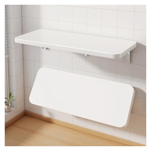 GHHDPXM Wall Mounted Folding Desk - Space-Saving Collapsible Work Table for Kitchens, Sewing Stations, Crafting, Laundry - White (50x20cm)