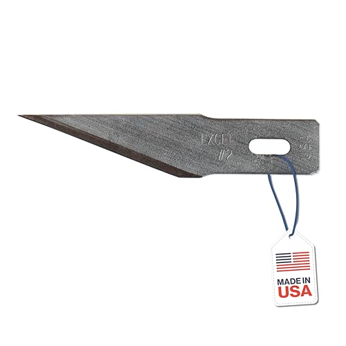 Excel Blades #2 100-Pack Angled Stencil Craft Blades, Carbon Steel, USA