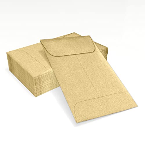 LUXPaper #1 Coin Envelopes | 2 1/4" x 3 1/2" | Blonde Metallic | 80lb. Text | 500 Qty