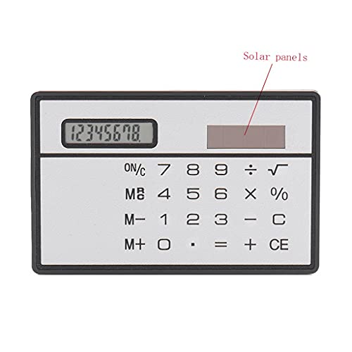 QERTYHJK 8 Digit Thin Solar Power Calculator with Touch Screen Credit Card Design Portable Mini for Business School