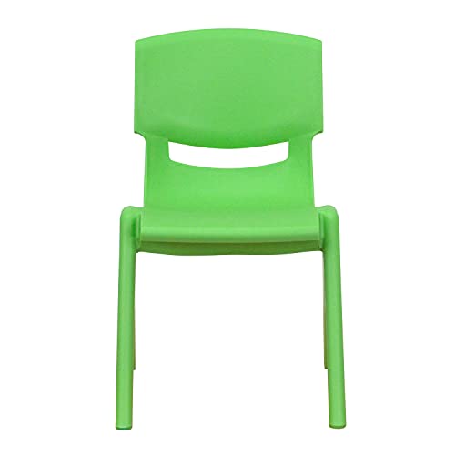 Flash Furniture 4 Pack Green Plastic Stackable School Chair with 12'' Seat Height