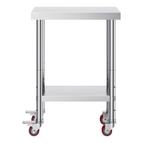 SUS201 Stainless Steel Work Table 24x12x34in 3 Height Levels
