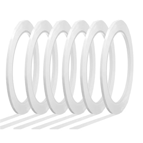 White Board Tape 24 Rolls 216.5Feet Whiteboard Tape Thin Board Marking Tape Lines Pinstripe Dry Erase Art Tape Graphic Chart Grid 1/8 Inch for Office(White)