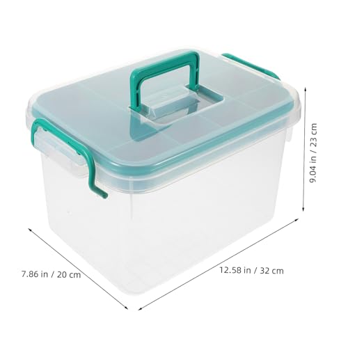 gklwVSlwv Storage Bins，Plastic Bins ，Capacity Transparent First Aid Box with Handles for Home and Emergency Use Multi Functional Medical