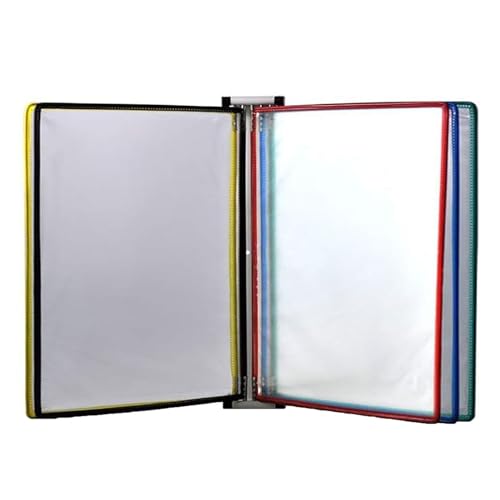 ZbdAFCbi Office Folders, Desktop Reference System, 10 Display Pockets, A4 Poster Flip Book Display Shelf, Desktop Flip Display Folder, for Office/Warehouse Storage A4 Documents00