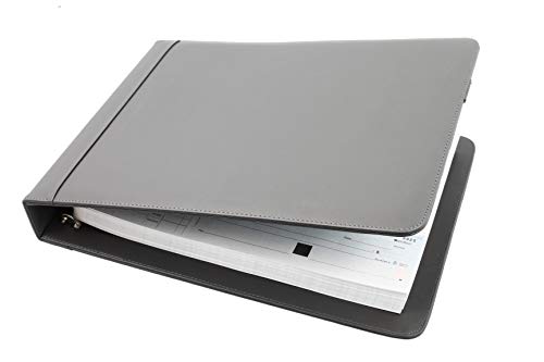 2Fold Business Check Binder 7 Ring for 3-Up Business Size Checks with Extra Business Card Case - PU Leather Deluxe 7 Ring Checkbook Binder Portfolio with 600 Check Capacity and Storage