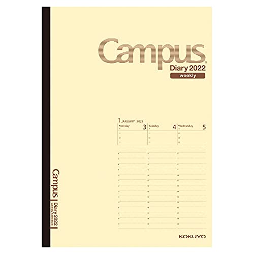 KOKUYO Campus Diary 2022 Weekly Type Vertical B5, Cream (ニ-CWVLS-B5-22),Off White