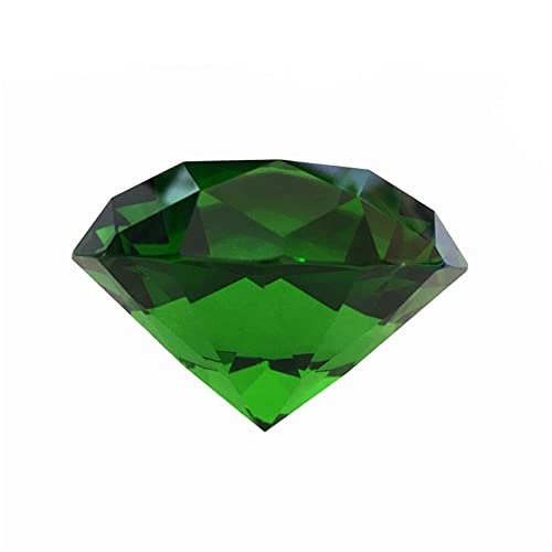 Blue Green Crystals Diamond Paperweight Giant Jewel for Happy Birthday Wedding Party Decoration Gift Toys,60mm 6pcs,Green