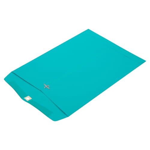 JAM PAPER 10 x 13 Open End Catalog Colored Envelopes with Clasp Closure - Sea Blue Recycled - Bulk 500/Box
