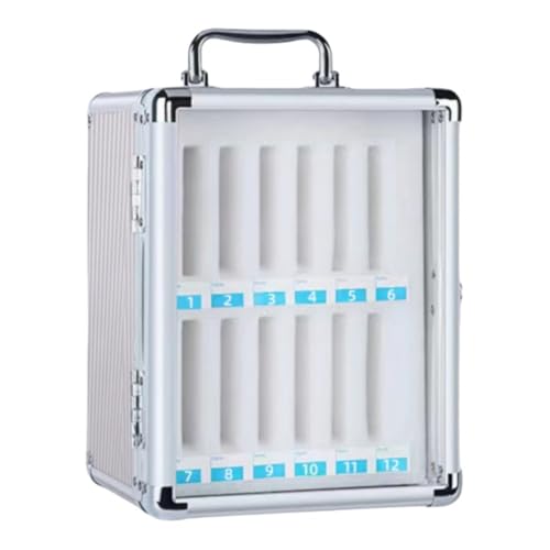 Wcxixo Aluminum Alloy Cell Phones Lock Box Cell Phone Storage Cabinet with Safety Lock Wall Cellphone Locker for Classroom Cell Classroom Pocket Chart for Teachers Cell Phone Storage Box with Handle