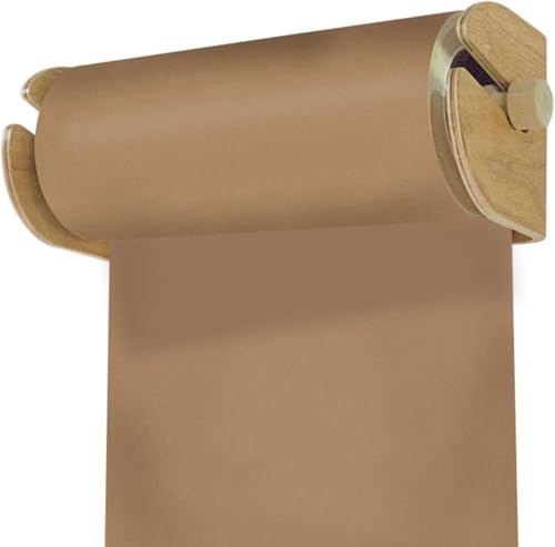 LNNW Kraft Paper Dispenser Kraft Paper Scroll Display Holder Wall Mounted, Butcher Paper Roll for to-Do Lists/Grocery List/Menus/Kids Drawing Decorative Message Boards for Wall(Style 2)